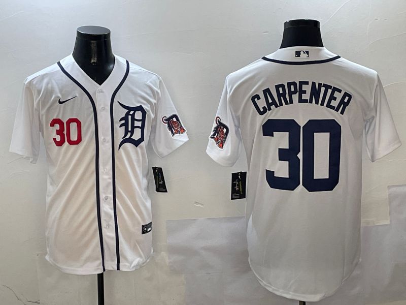 Men Detroit Tigers #30 Carpenter White Game 2025 Nike MLB Jersey style 3113